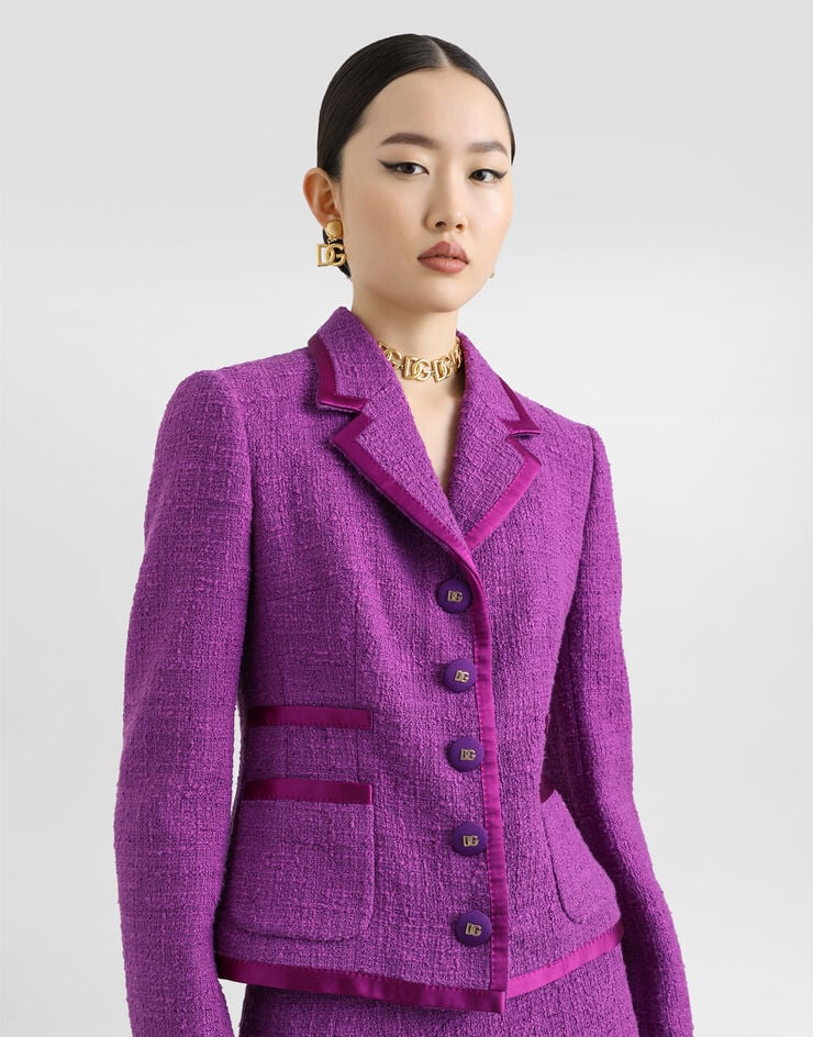 Dolce & Gabbana Rachel tweed jacket Purple F27DITFMTAC