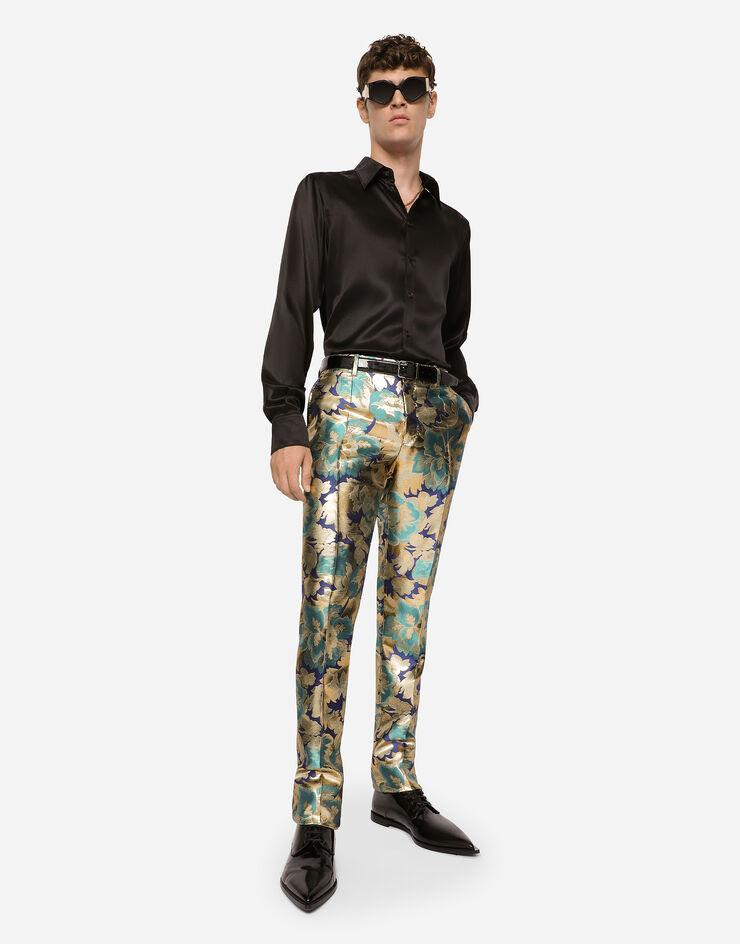 Dolce & Gabbana Silk satin Martini-fit shirt Schwarz G5JE6TFU1AU