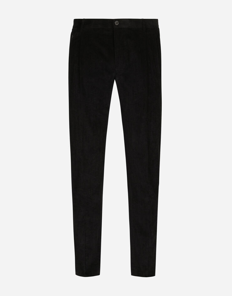 Dolce&Gabbana Stretch corduroy pants Black GY6UETFUWEQ