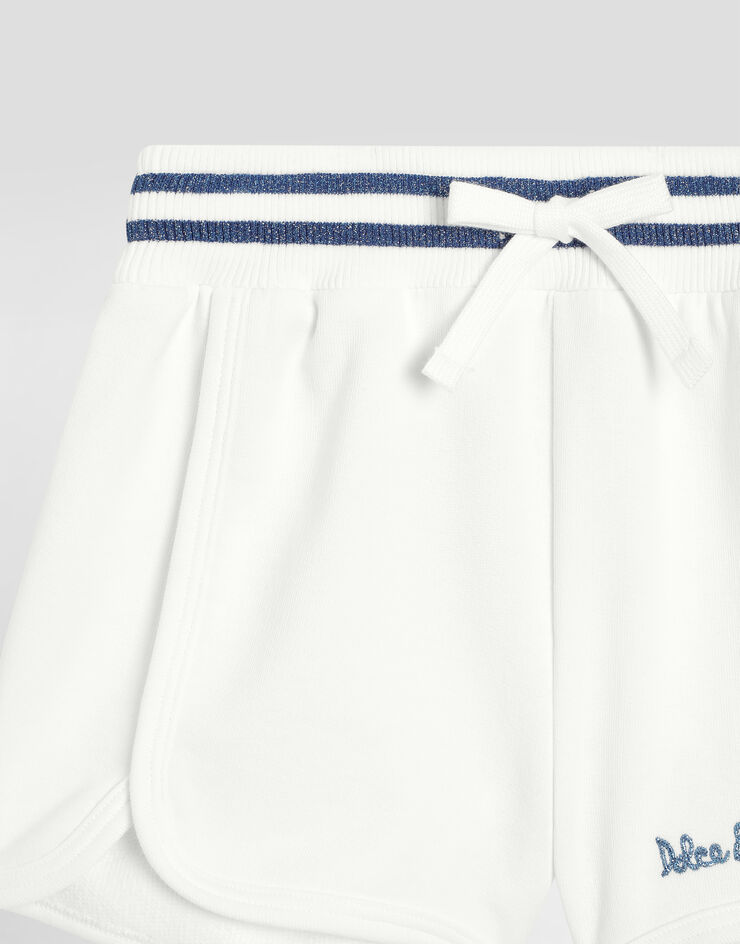 Dolce & Gabbana Pantalón corto de felpa con logotipo Dolce&Gabbana White L5JQ0DG7OJ2