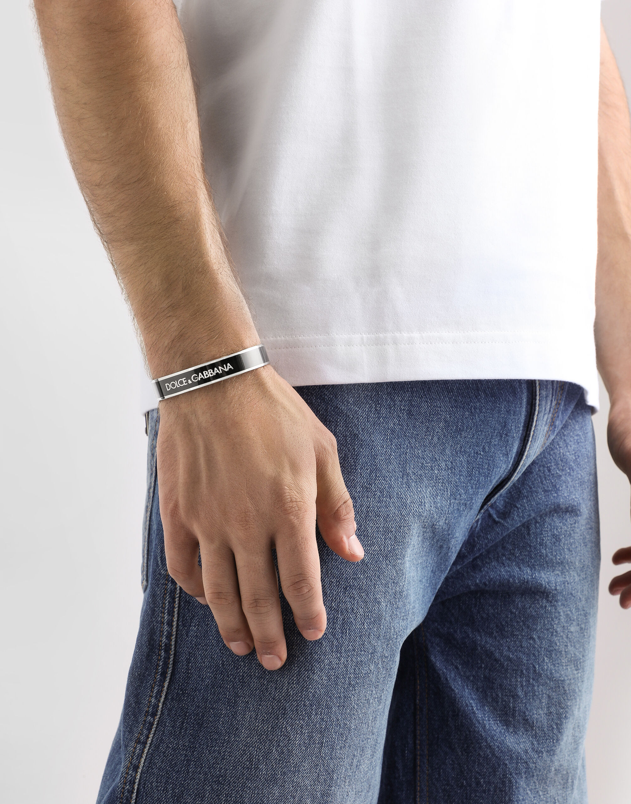 Metal bracelet with logo in Red for Men | Dolce&Gabbana® US