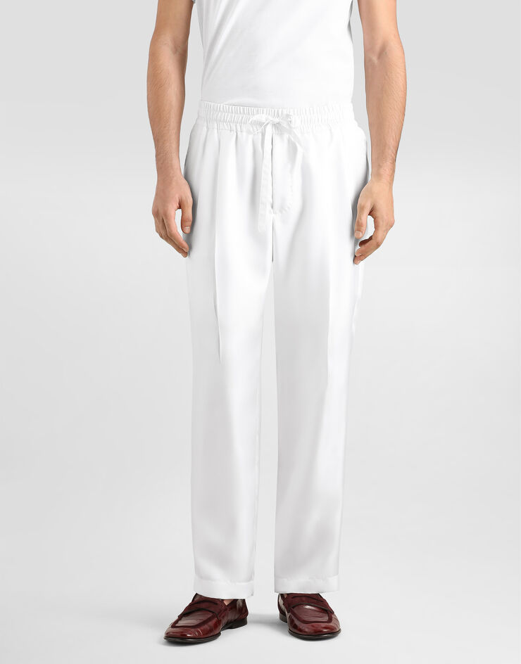 Dolce & Gabbana Silk twill jogging trousers Dolce & Gabbana Silk twill jogging trousers White GP239ZFU1XB