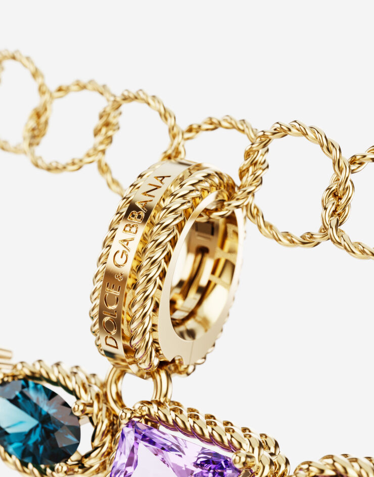Dolce & Gabbana Подвеска в форме буквы Z Rainbow alphabet из желтого золота 18 карат с разноцветными камнями ЗОЛОТОЙ WANR1GWMIXZ