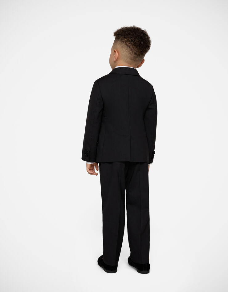 Dolce & Gabbana Single-breasted tuxedo suit in stretch wool Black L41U49FUBBG