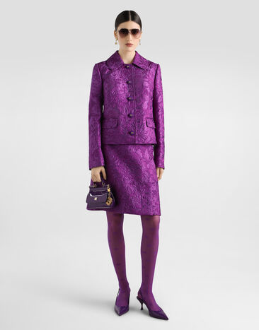 Dolce & Gabbana Peony brocade skirt Purple F4C2ETHJMQO