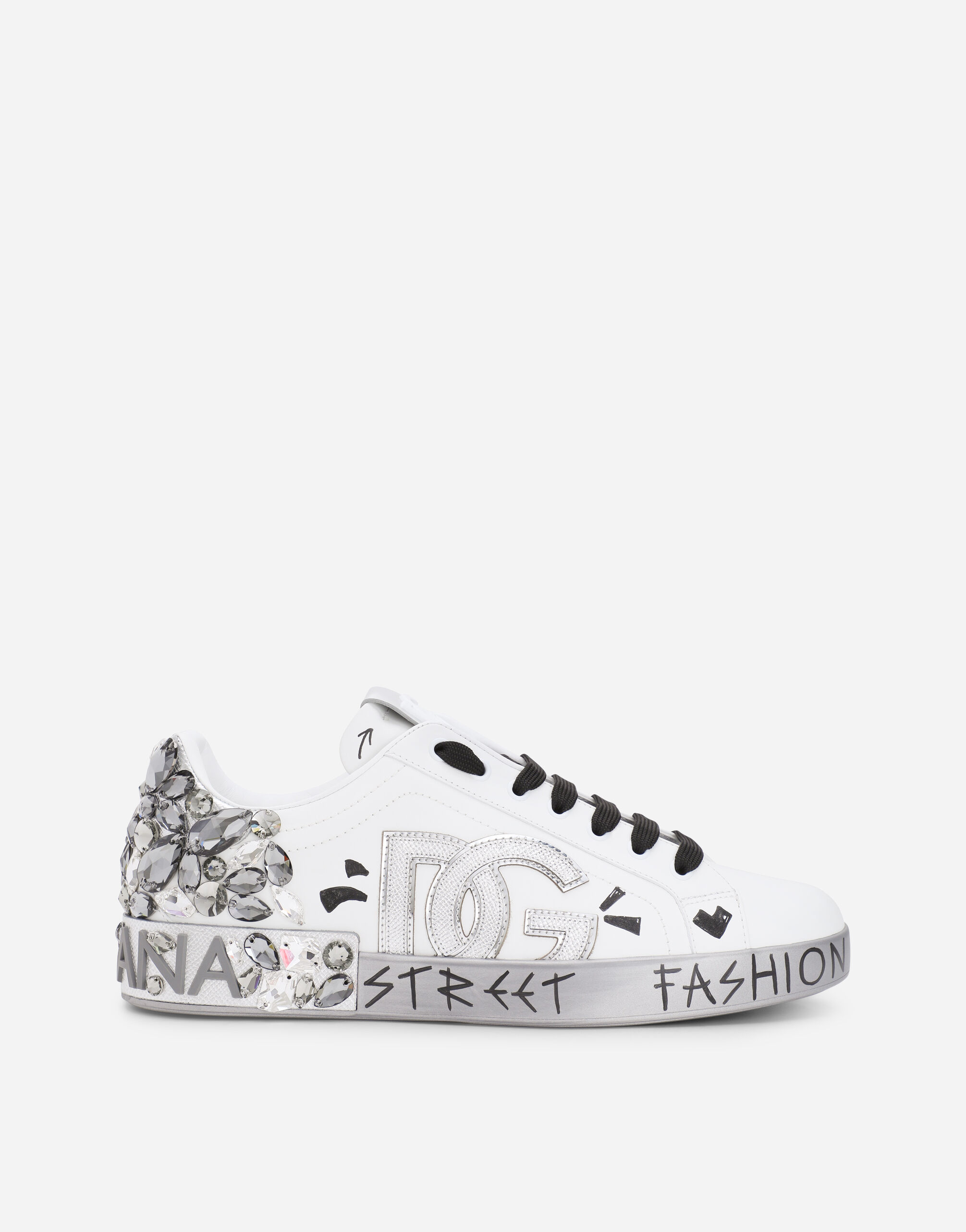 Dolce & gabbana calfskin nappa portofino sneakers on sale