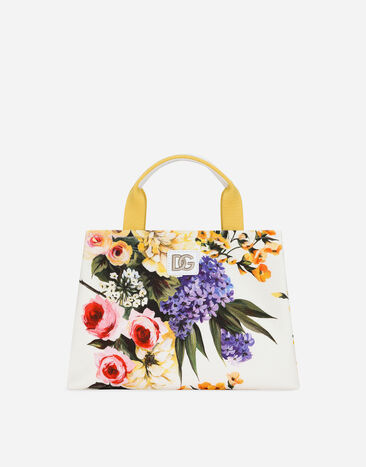 Dolce & Gabbana Tasche aus bedrucktem Canvas Gelb EB0252A7131