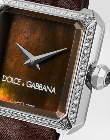 Dolce & Gabbana 다이아몬드가 세팅된 Sofia 스틸 시계 초콜릿 WWJC2SXCMDT