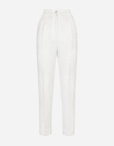 Dolce & Gabbana Pantalones con brocado floral Blanco FTAM2THJMB8