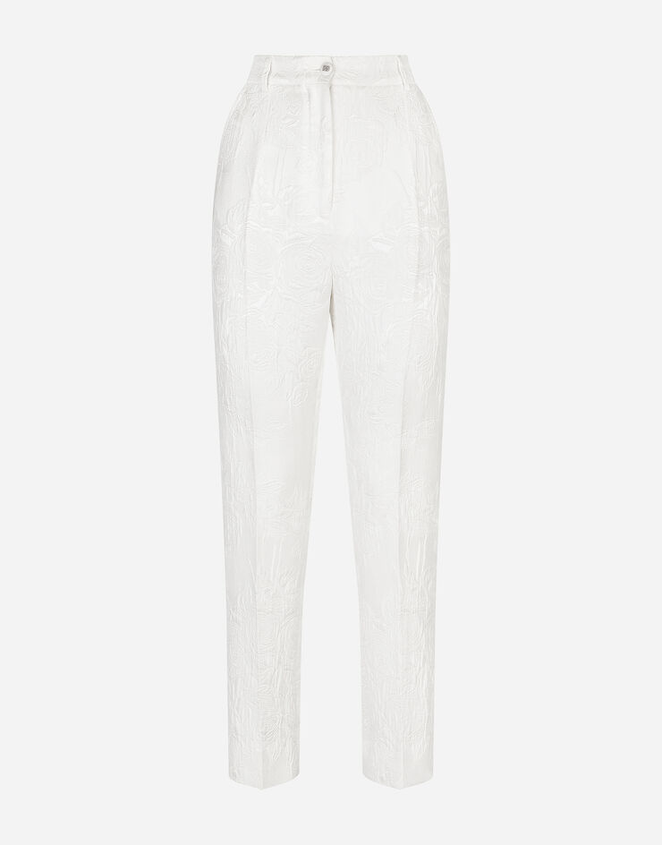 Dolce & Gabbana Floral brocade trousers White FTAM2THJMB8