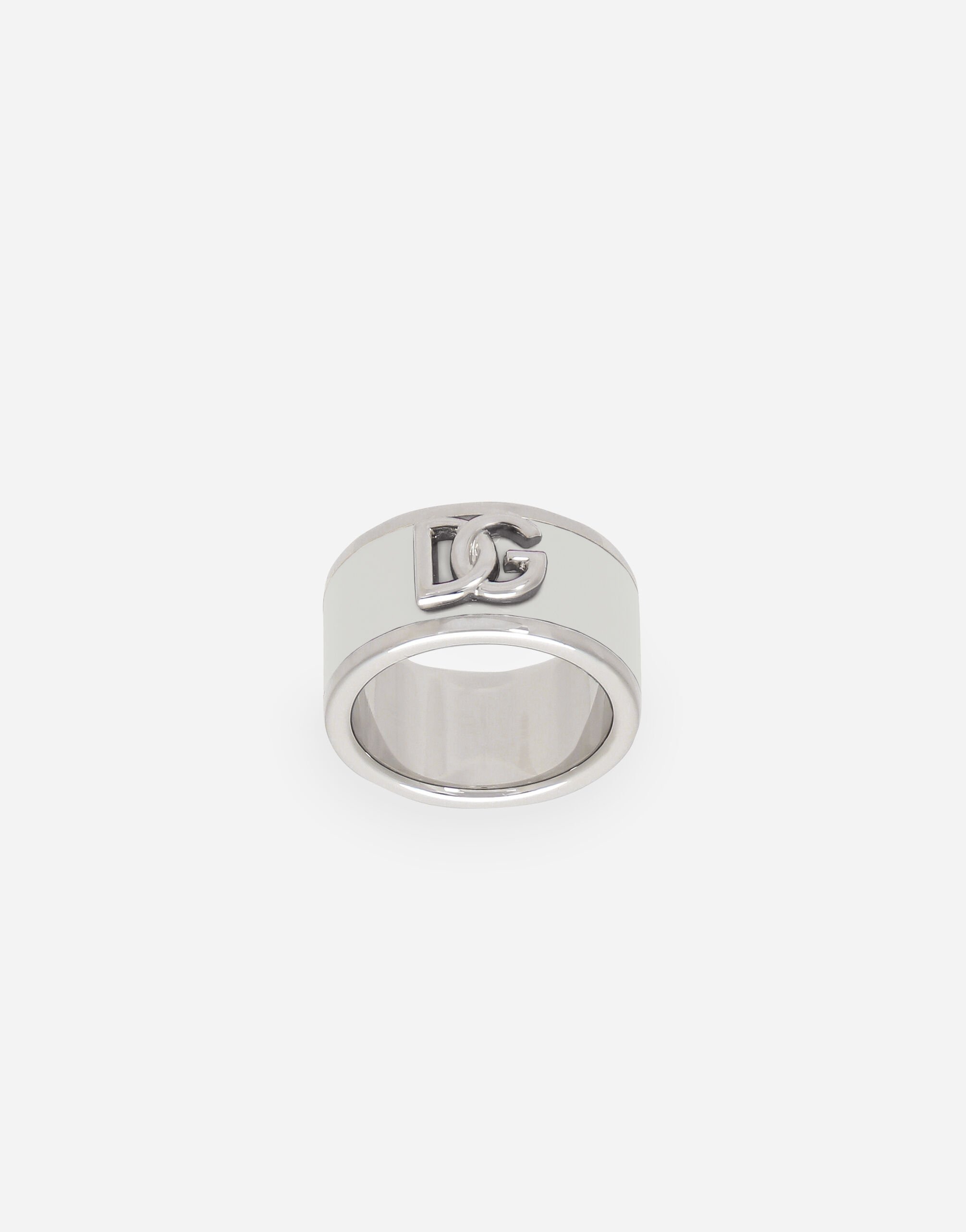 Dolce & Gabbana Enameled DG logo ring Silver WNQ4S2W1111
