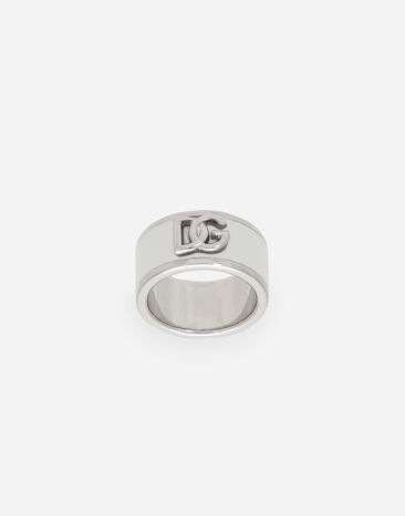 Dolce & Gabbana Enameled DG logo ring Silver WBQ4S2W1111
