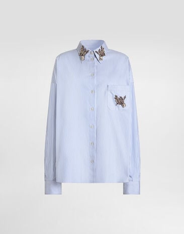 Dolce & Gabbana Striped poplin shirt Multicolor F5U57ZFR536