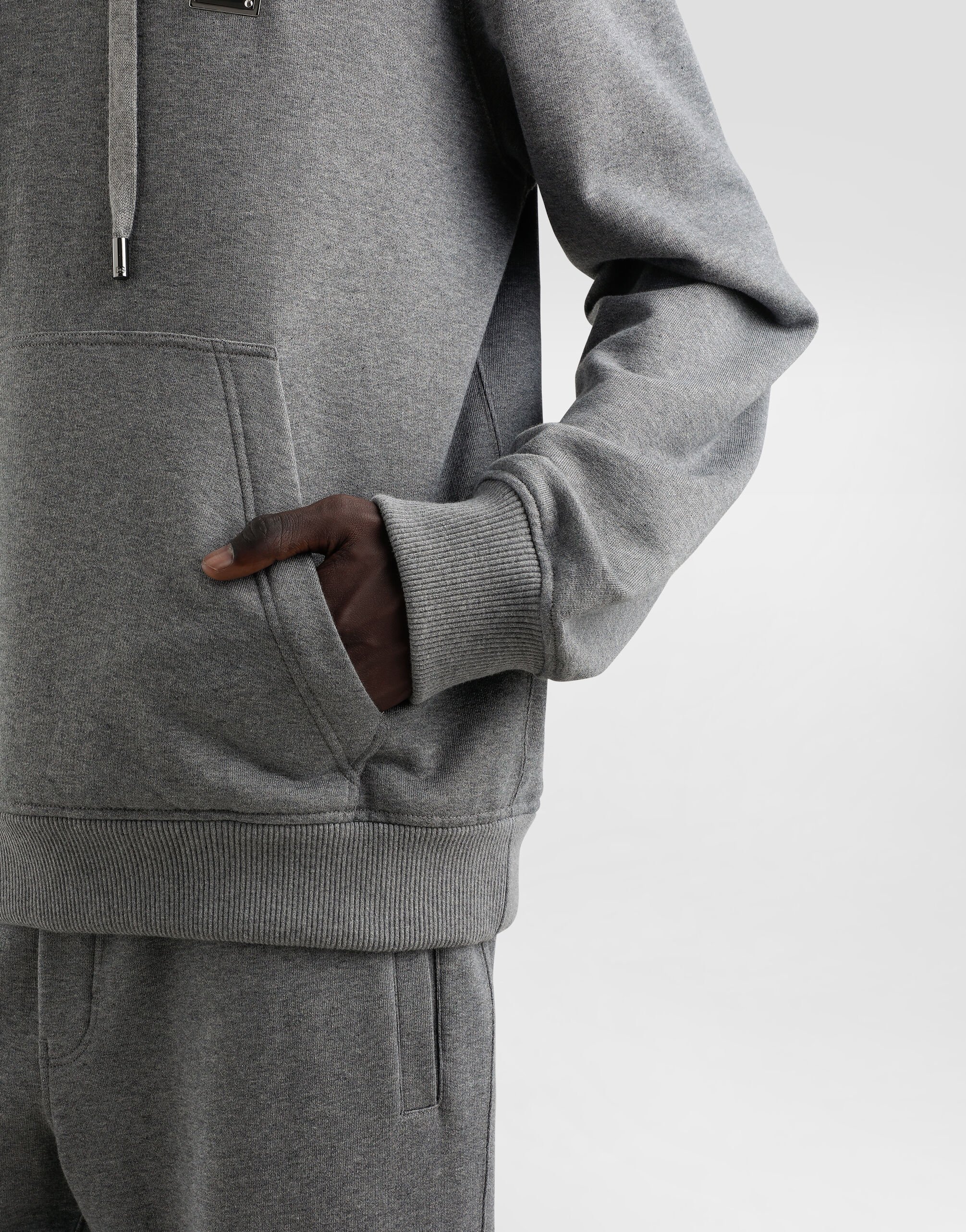 Greyのメンズ Cotton hoodie with tag | Dolce&Gabbana®