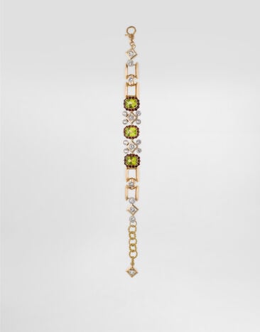 Dolce & Gabbana Eleganza Bracelet 18-carat white and yellow gold, peridots, garnets and sapphires  WBSA6GWPER1