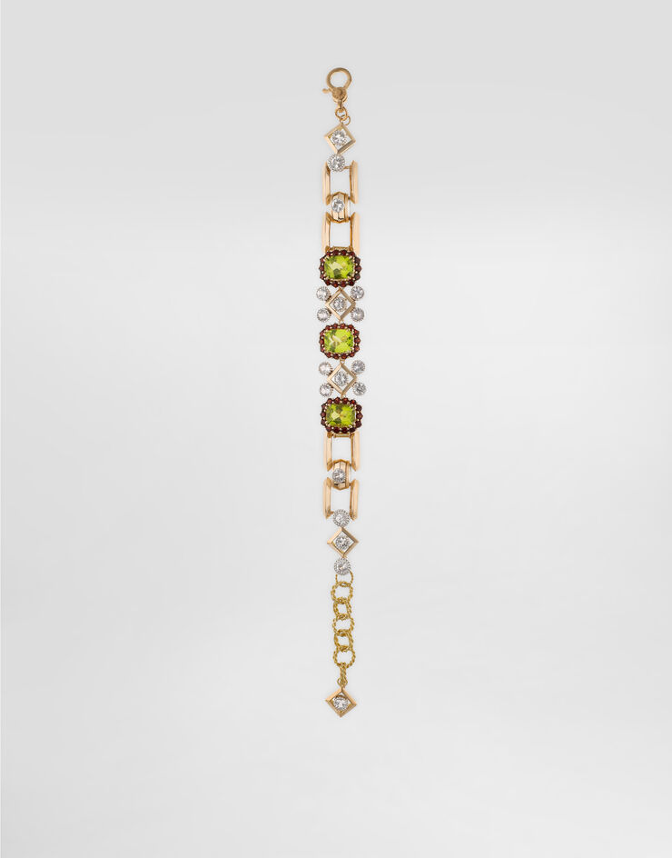 Dolce & Gabbana Eleganza Bracelet 18-carat white and yellow gold, peridots, garnets and sapphires  WBSA6GWPER1