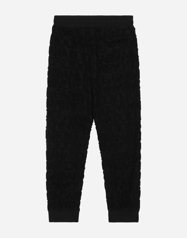 DolceGabbanaSpa Terrycloth jogging pants with jacquard logo Black L4JPFEFJ7D7