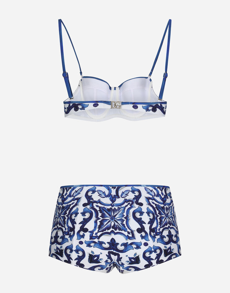 Dolce & Gabbana Bikini estilo balconette con estampado de mayólica Multicolor O8A27JHPGA2