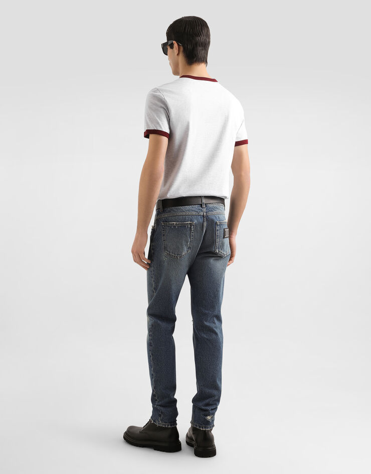 Dolce & Gabbana Regular cotton jeans Multicolor GYJCCDG8NK1