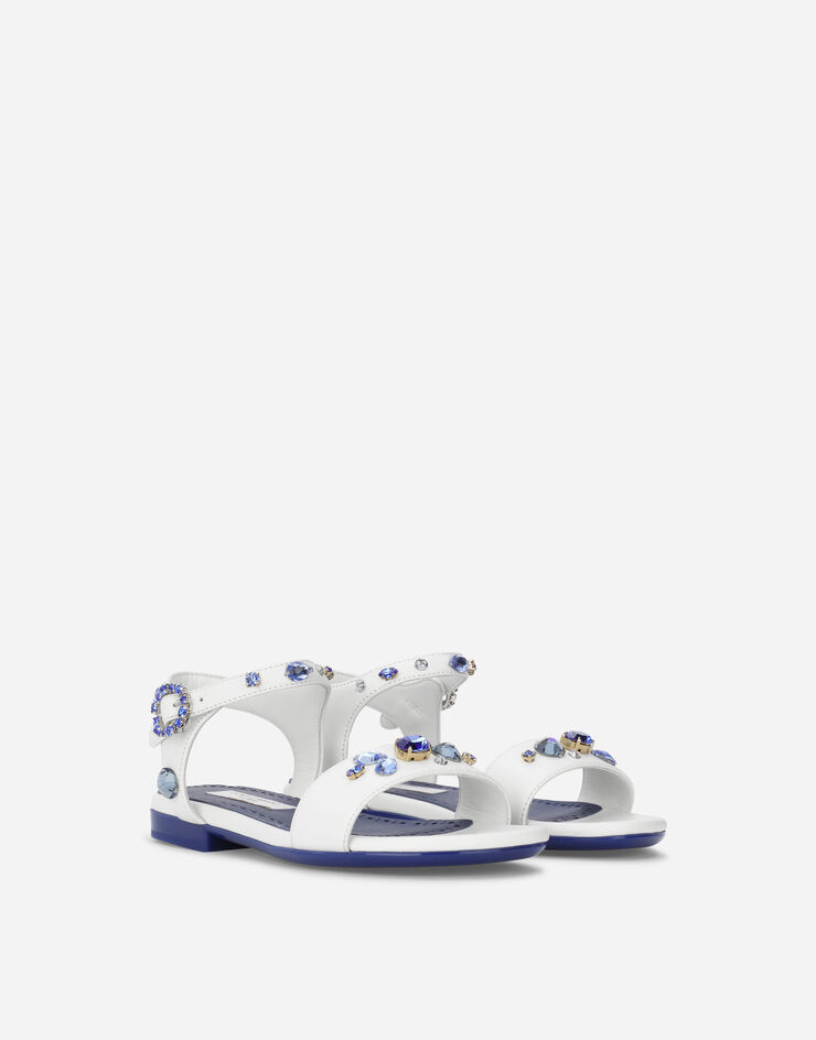 Dolce & Gabbana Calfskin sandals with rhinestones Multicolor D11125AT208