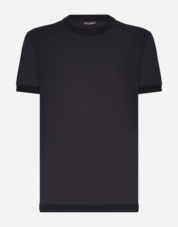Dolce & Gabbana Kurzarm-T-Shirt aus Seide Grau G8RG0TFU75F