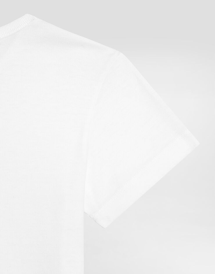 Dolce & Gabbana Jersey T-shirt with logo tag White L4JT7TG7I2O