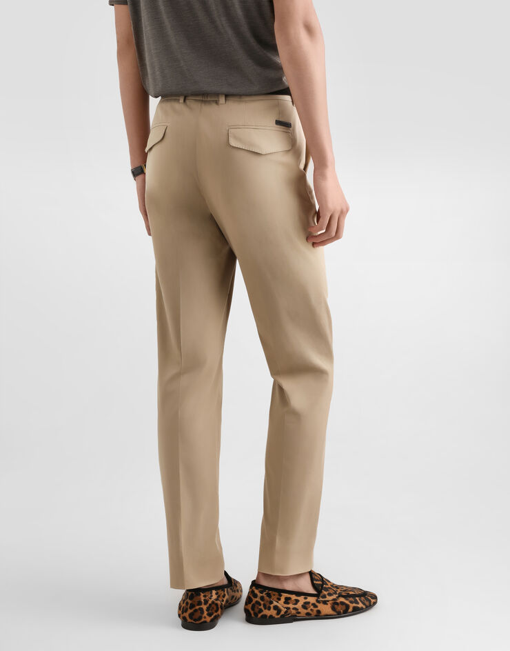 Dolce & Gabbana Stretch cotton gabardine trousers Beige GP19VTFUFJ9