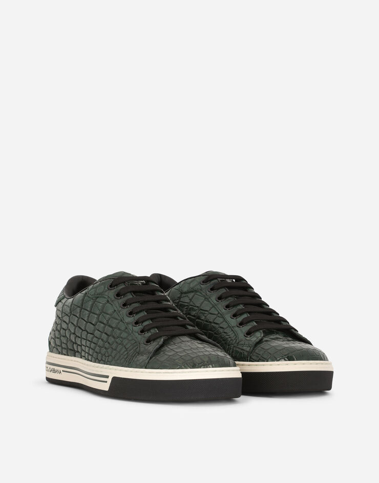 Dolce & Gabbana Hand-polished crocodile skin Roma sneakers Green CS1583A2Q18