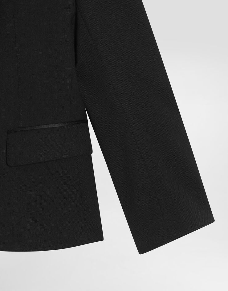 Dolce & Gabbana Single-button jacket in stretch fabric Black L41J83FUBE7