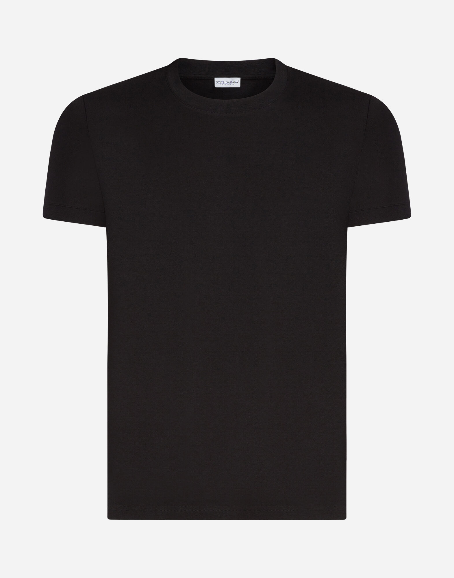 Dolce & Gabbana M8C03J ONN94 ROUND-NECK STRETCH Tシャツ Dolce & Gabbana White Round Neck Cotton Stretch T-shirt
