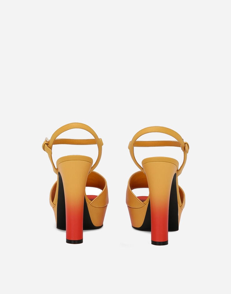 Dolce & Gabbana Sandalia de plataforma en piel de becerro Naranja CR1702AS204