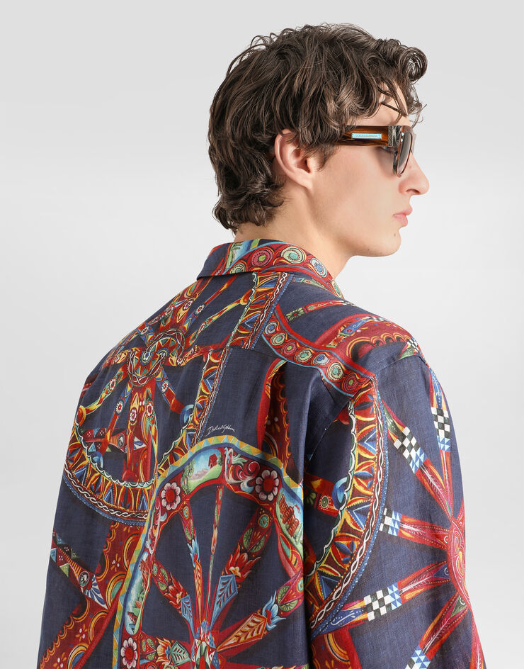 Dolce & Gabbana carretto-print hawaii linen shirt Multicolor G5OS3TFS4H2