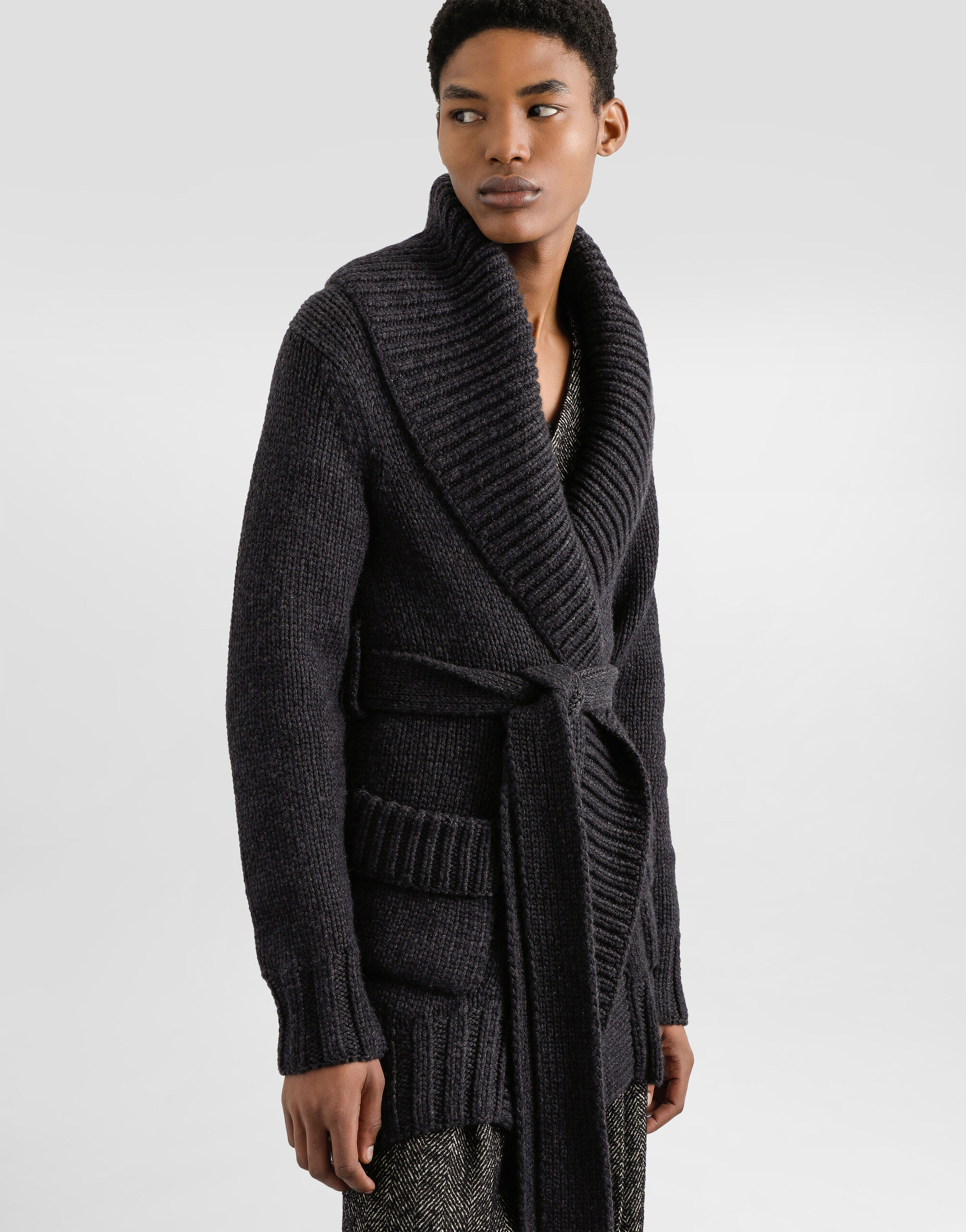 DOLCE&GABBANA ダーク グレー カーディガン ニット Cashmere cardigan in Grey for Men | Dolce&Gabbana®