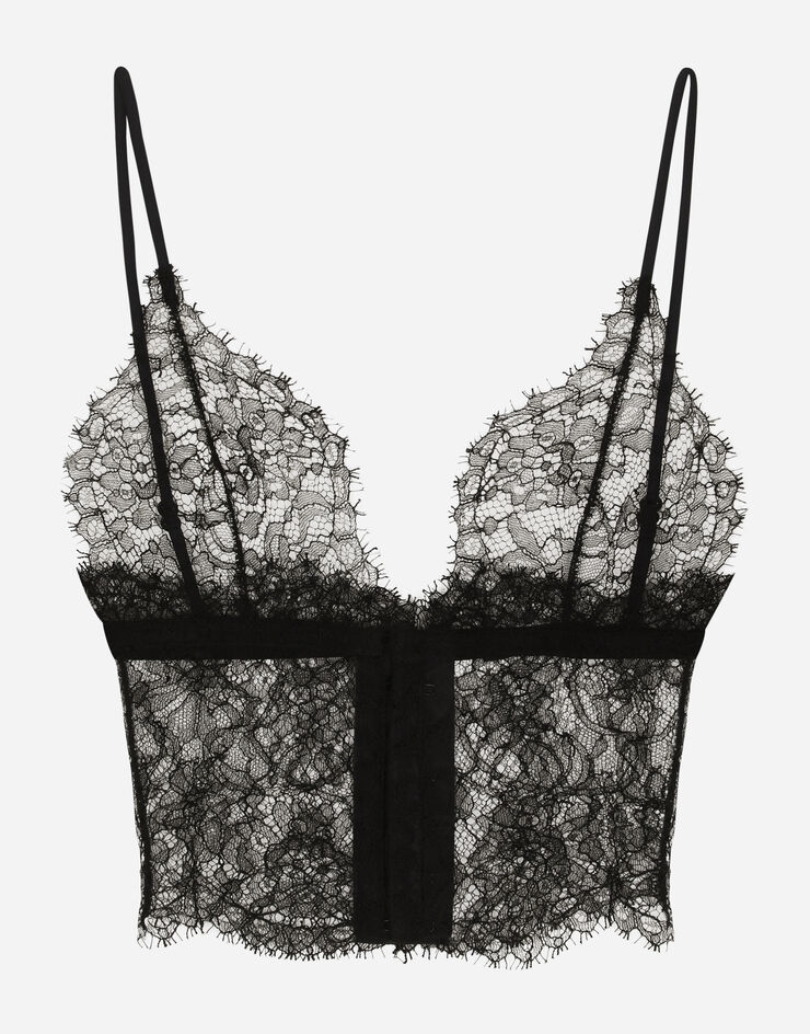 Dolce & Gabbana Bralette a triangolo in pizzo Black O7C28TONL19