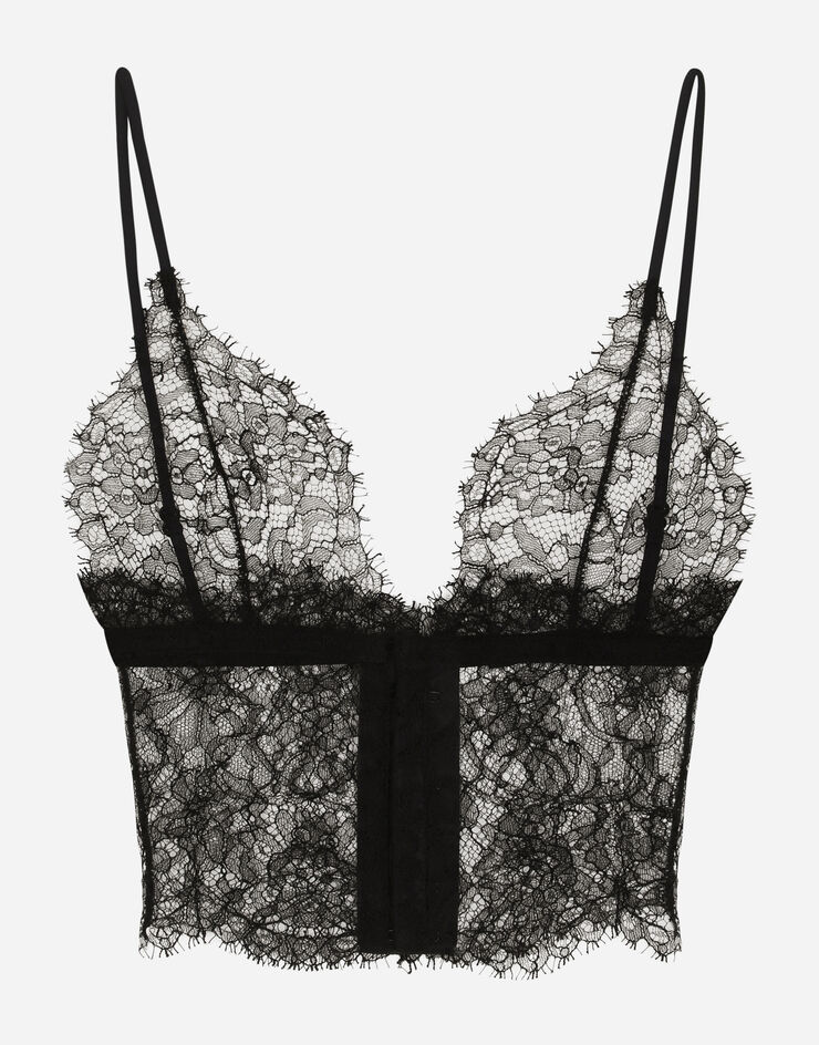 Dolce & Gabbana Triangle lace bralette Black O7C28TONL19