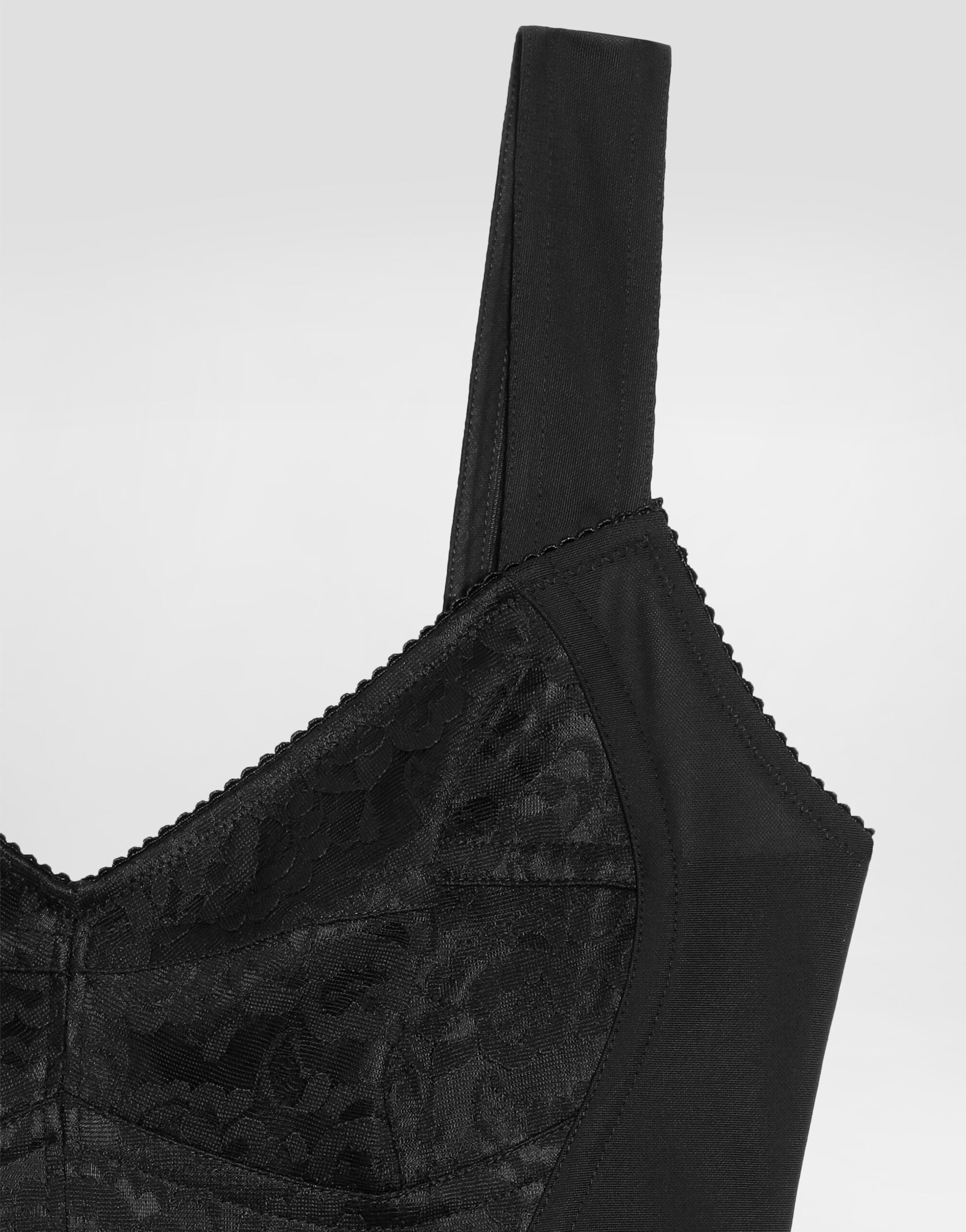 Sheath dress in elastic fabric and lace - thumbnail 3