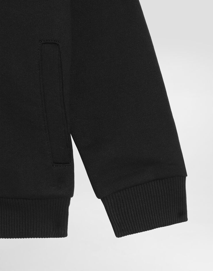 Dolce & Gabbana Sudadera de jersey con capucha y placa Negro L4JW2VG7OLJ