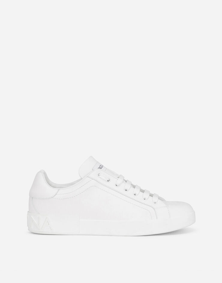 Calfskin Portofino sneakers in White for Men | Dolce&Gabbana®