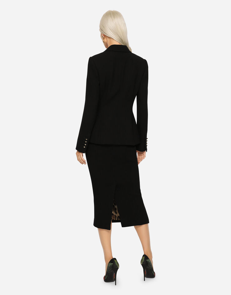 Dolce & Gabbana Jupe mi-longue en laine vierge Noir F4BZBTGDCL2