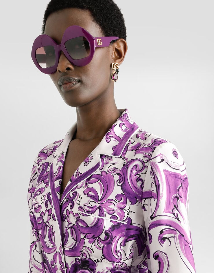 Dolce & Gabbana Long Majolica-print silk dressing robe Multicolor F0AH2THI1S5