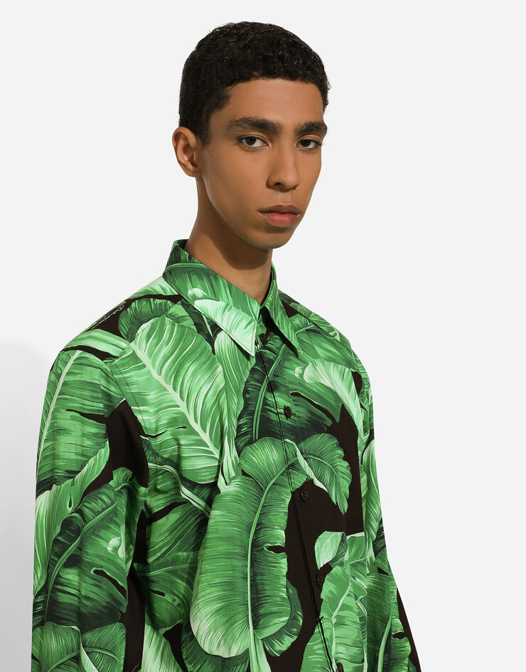 Dolce & Gabbana Martini-fit shirt in banana-tree-print cotton Print G5IX8THS5QQ