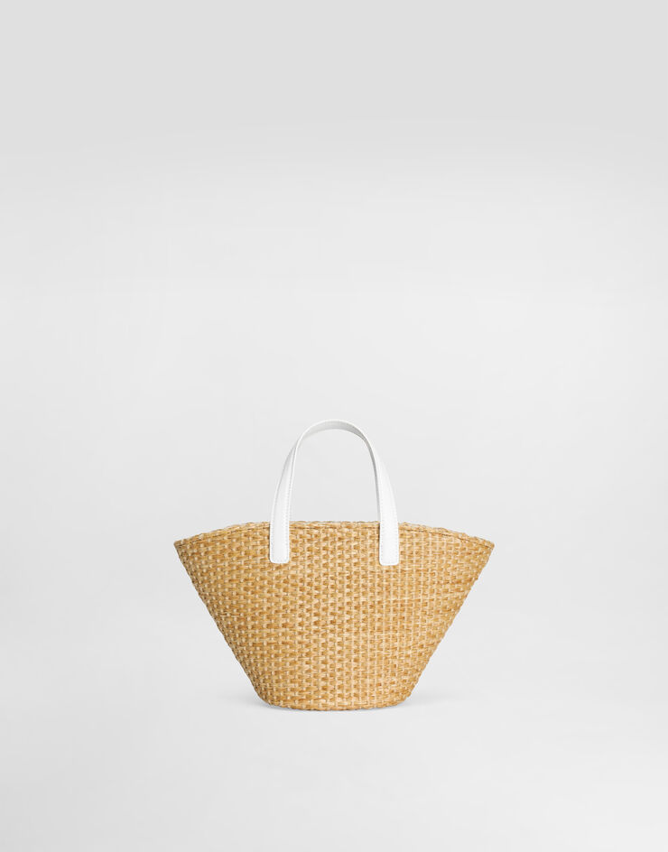 Dolce & Gabbana Straw basket with DG logo and Butterflies Print EB0249AU373
