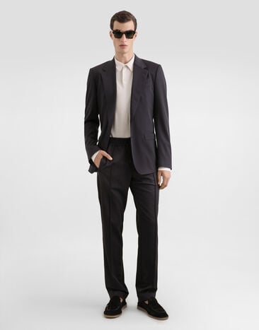 Dolce & Gabbana Wool canvas jogging trousers Grey GP147TFUBGZ