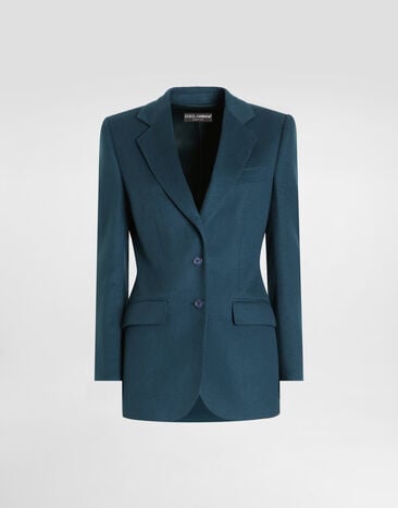 Dolce & Gabbana Single-breasted cashmere jacket Blue F29KNTFU29R