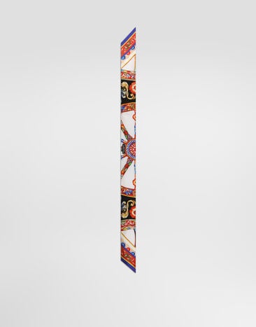 Dolce & Gabbana Bandeau 6 x 100 aus Seidentwill mit Carretto-Print Multicolor FS215AGDDWL