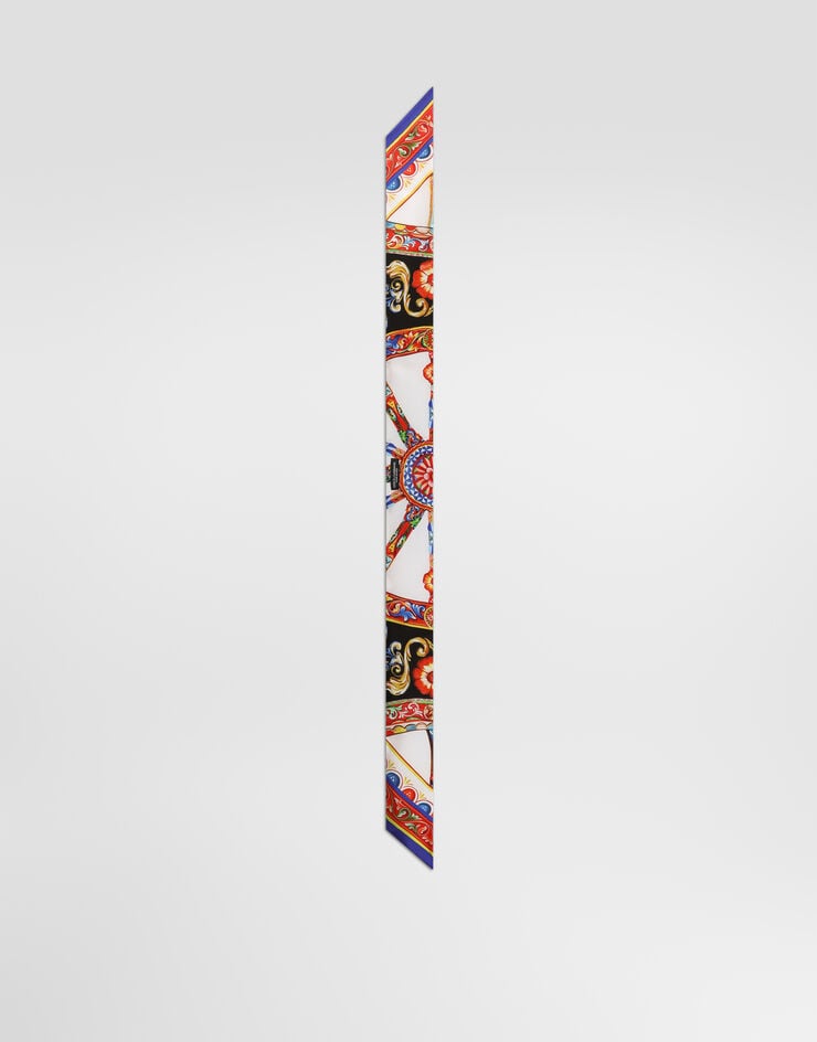 Dolce & Gabbana Bandeau 6 x 100 aus Seidentwill mit Carretto-Print Multicolor FS215AGDDWL