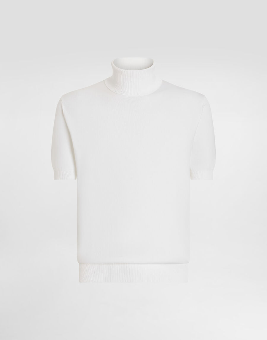 Short-sleeved cotton polo-shirt
