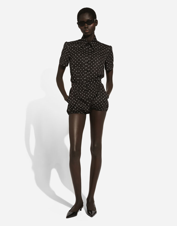 Dolce & Gabbana Cotton playsuit with polka-dot print Print F6JHZTHS5R6