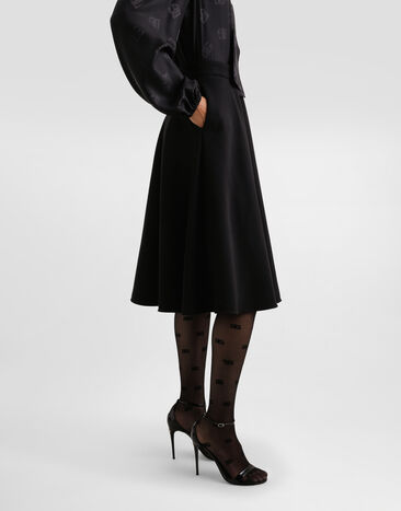 Dolce & Gabbana Wool midi skirt Black F4C02TGDCSX