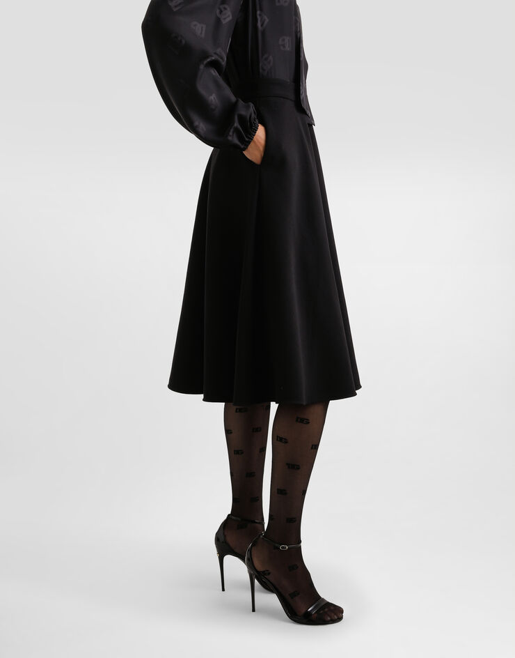 Dolce & Gabbana Wool midi skirt Black F4C02TGDCSX